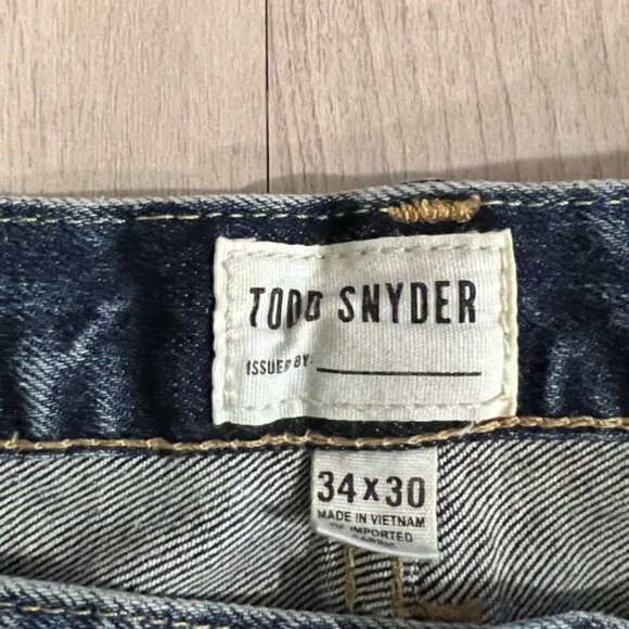Todd Snyder Blue Denim Slim Fit Stretch Five Pocket Jeans Men’s Size 34 - Picture 6 of 10